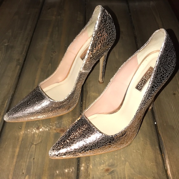 topshop gold heels